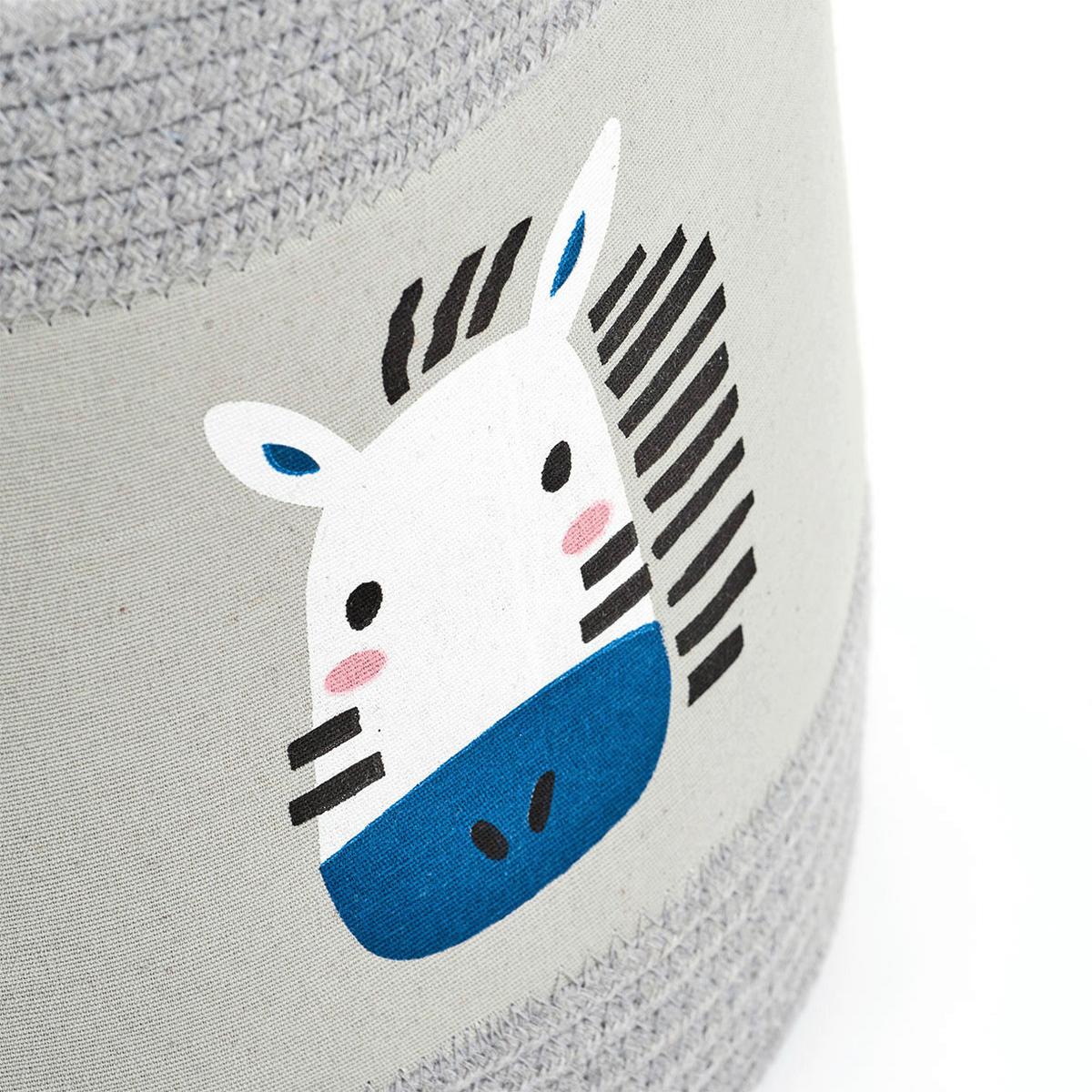 Aufbewahrungskörbchen 'Zebra' grau, ca. 30x30 cm - Grau, LIFESTYLE, Kunststoff/Textil (30/30/30cm)