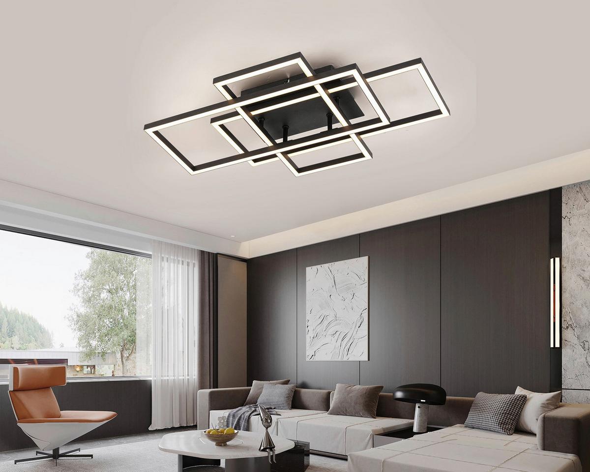 LED-Deckenleuchte Amil - Schwarz, MODERN, Kunststoff/Metall (58/36/9cm) - Luca Bessoni