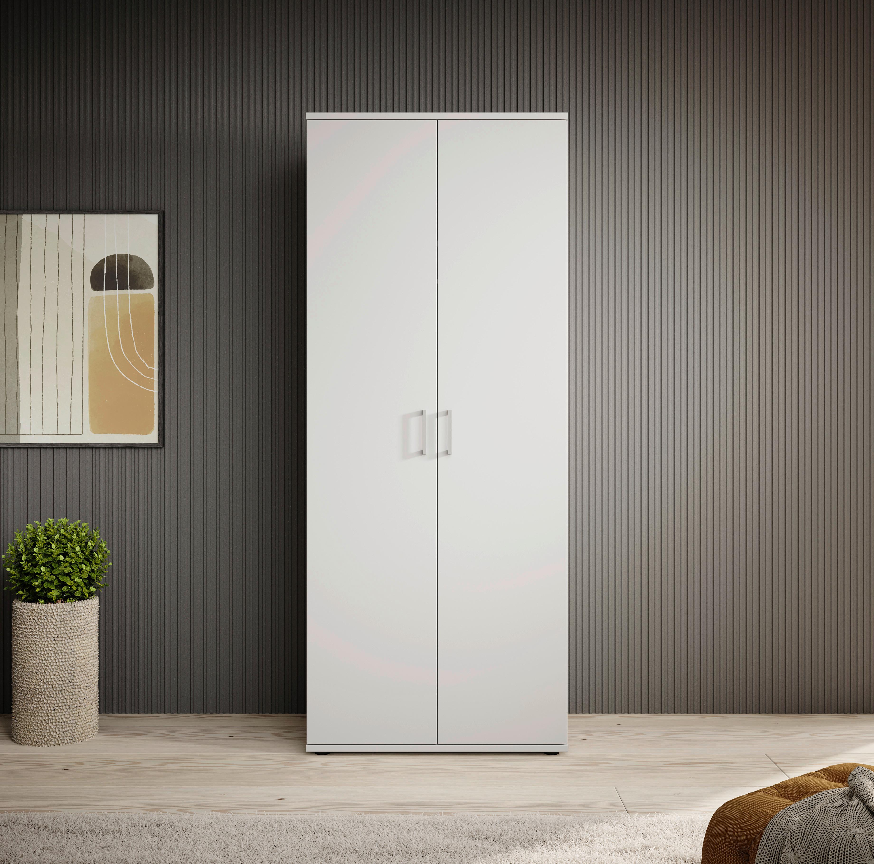 Kleiderschrank Olli Ii Weiß, B: 80 Cm - Weiß, KONVENTIONELL, Holzwerkstoff (80/196/54cm)