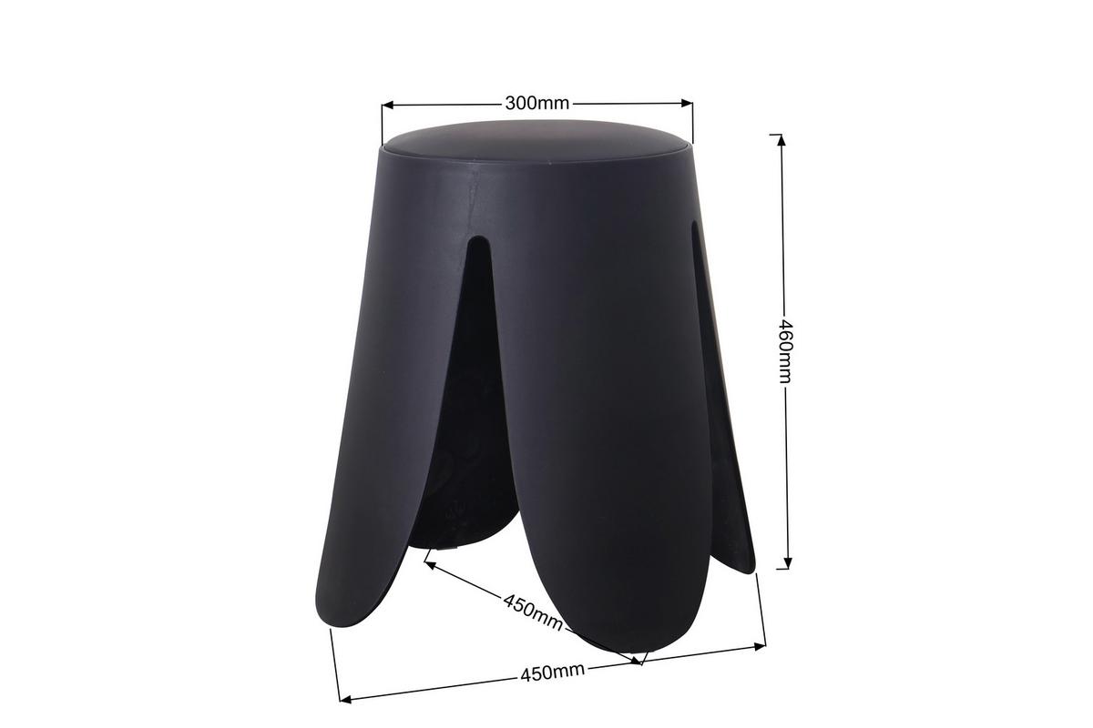 Taburet stohovatelný PIA - černá, Lifestyle, dřevo/textil (45/46/30cm) - Based