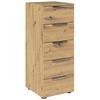 Kommode 40 cm Eiche Artisan - Chromfarben/Schwarz, MODERN, Holzwerkstoff (40/100/42cm) - Rauch Möbel