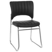 Besucherstuhl Caspi V Schwarz - Chromfarben/Schwarz, MODERN, Textil/Metall (44/82/52cm) - MID.YOU