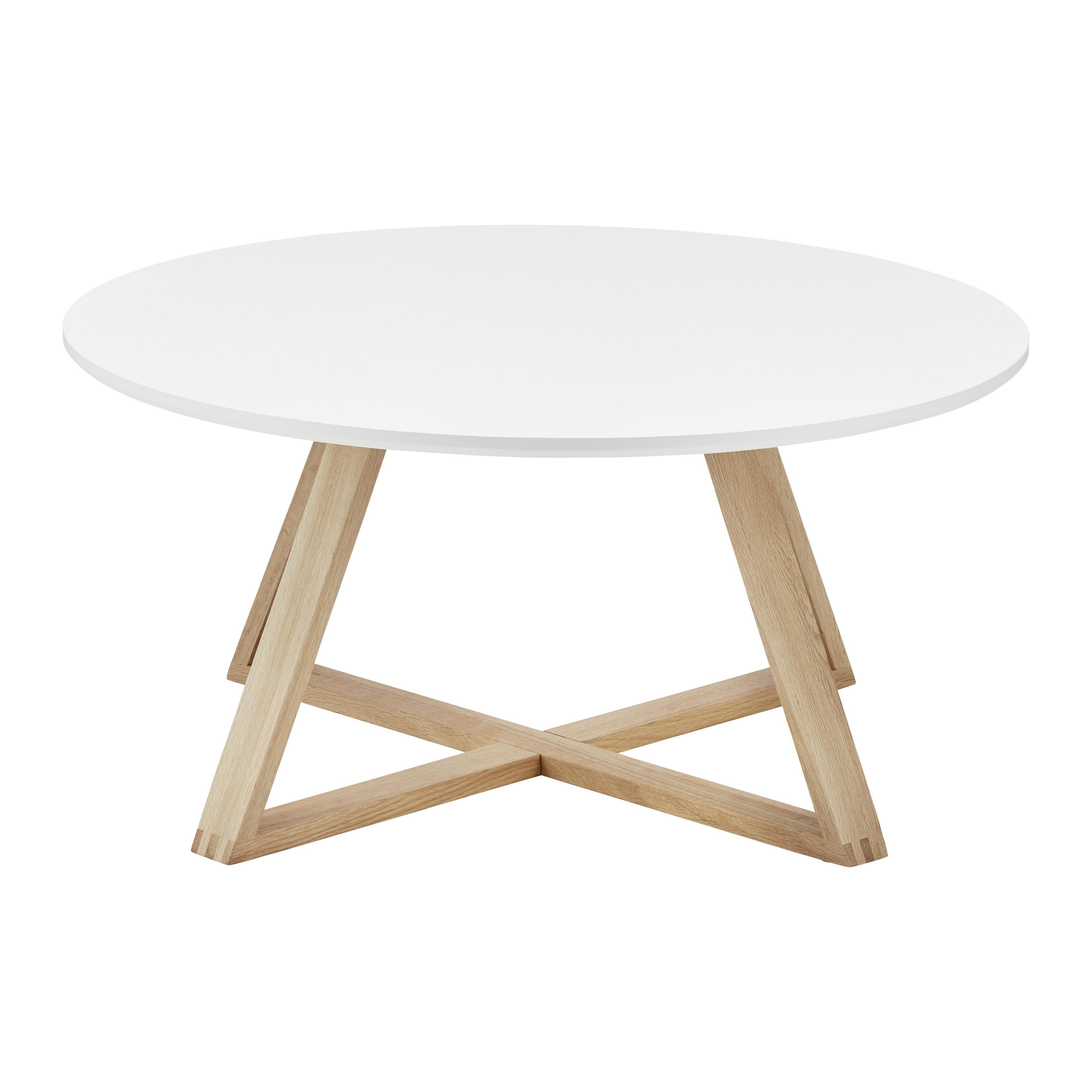 Konferenčný Stolík Mattia Biela - farby dubu/biela, Moderný, drevo/kompozitné drevo (80/80/39cm) - Modern Living