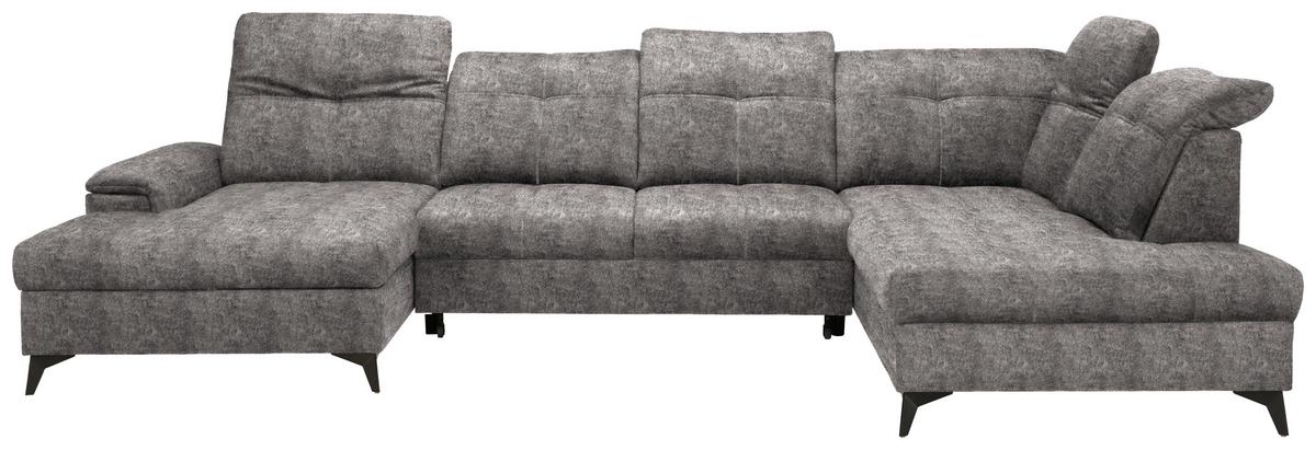 Sedacia súprava U SIERRA, pravá, sivobéžová INFINITY - čierna/sivobéžová, Modern, kov/textil (181/364/230cm) - Mömax