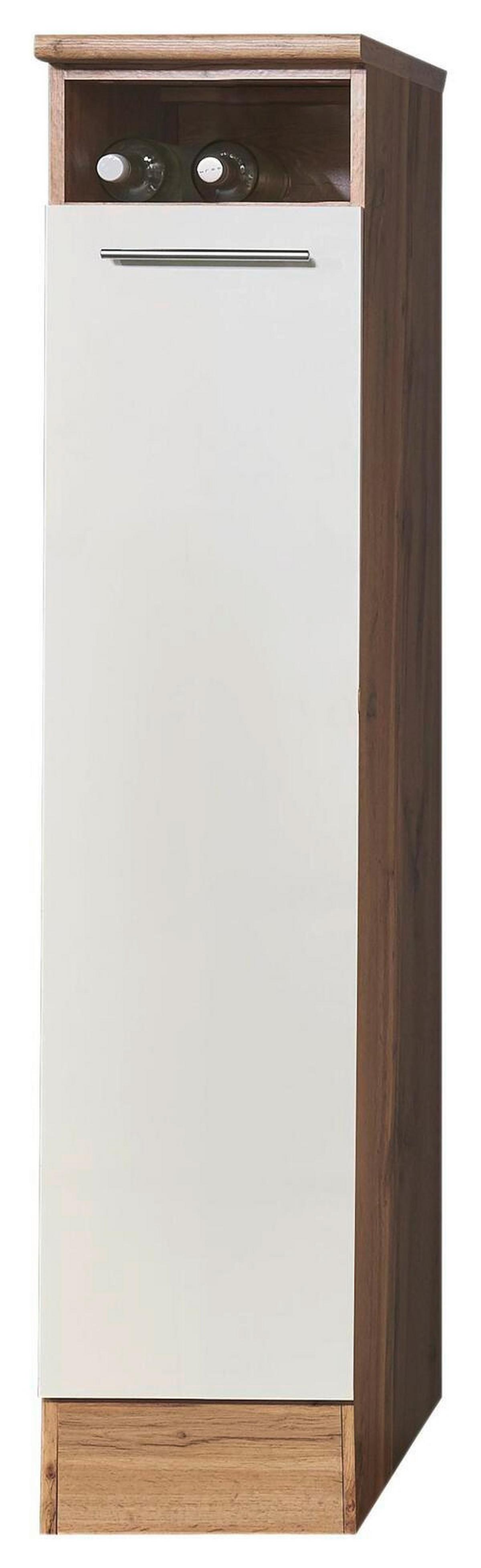 Apothekerschrank Madeira B: 30 Cm Weiß/eichefarben - Eichefarben/Weiß, KONVENTIONELL, Holzwerkstoff (30/158/60cm) - Xora