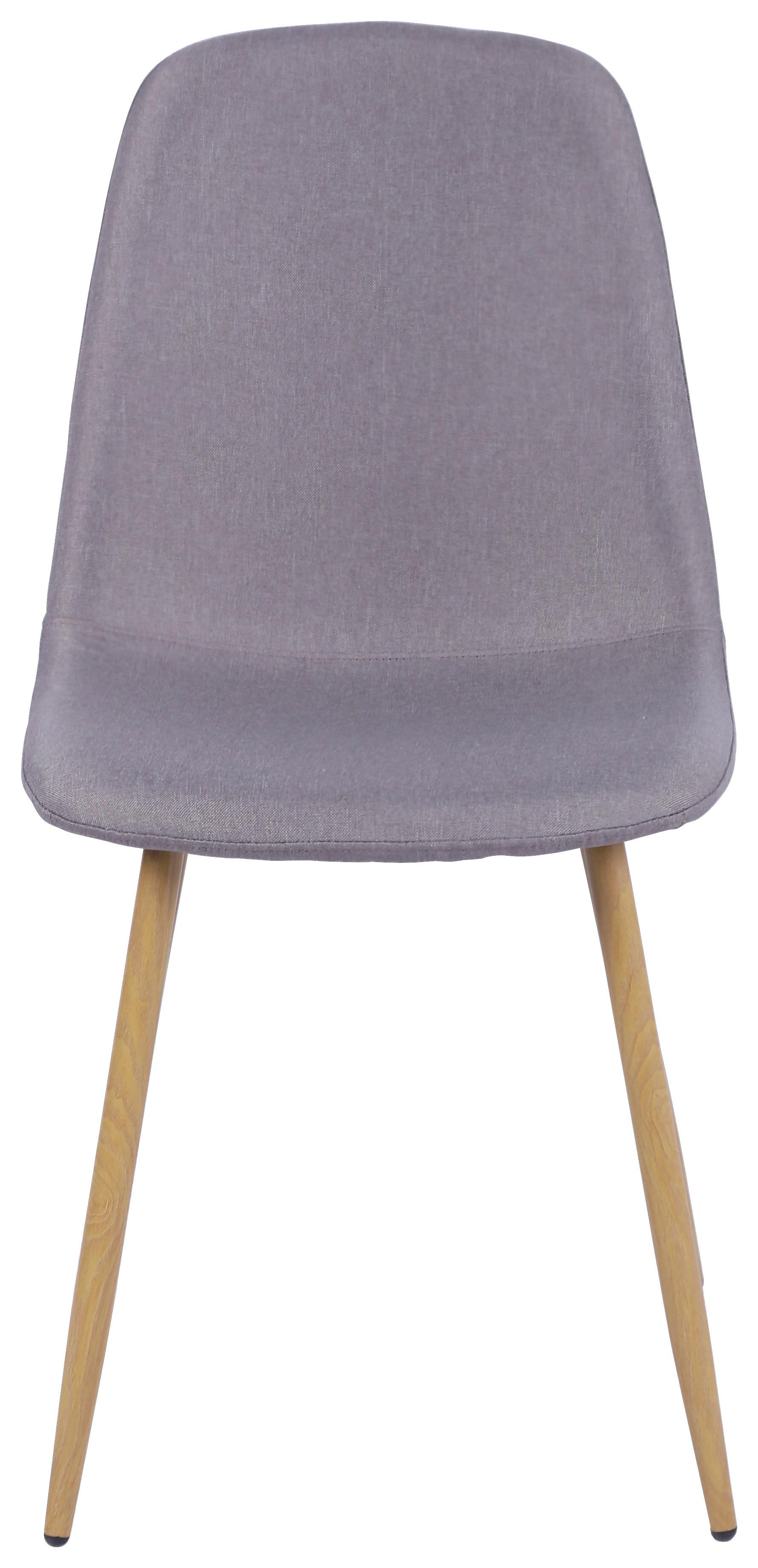 Vierfußstuhl Mona Leinenoptik Grau - Eichefarben/Grau, MODERN, Holz/Textil (44/87/56cm)