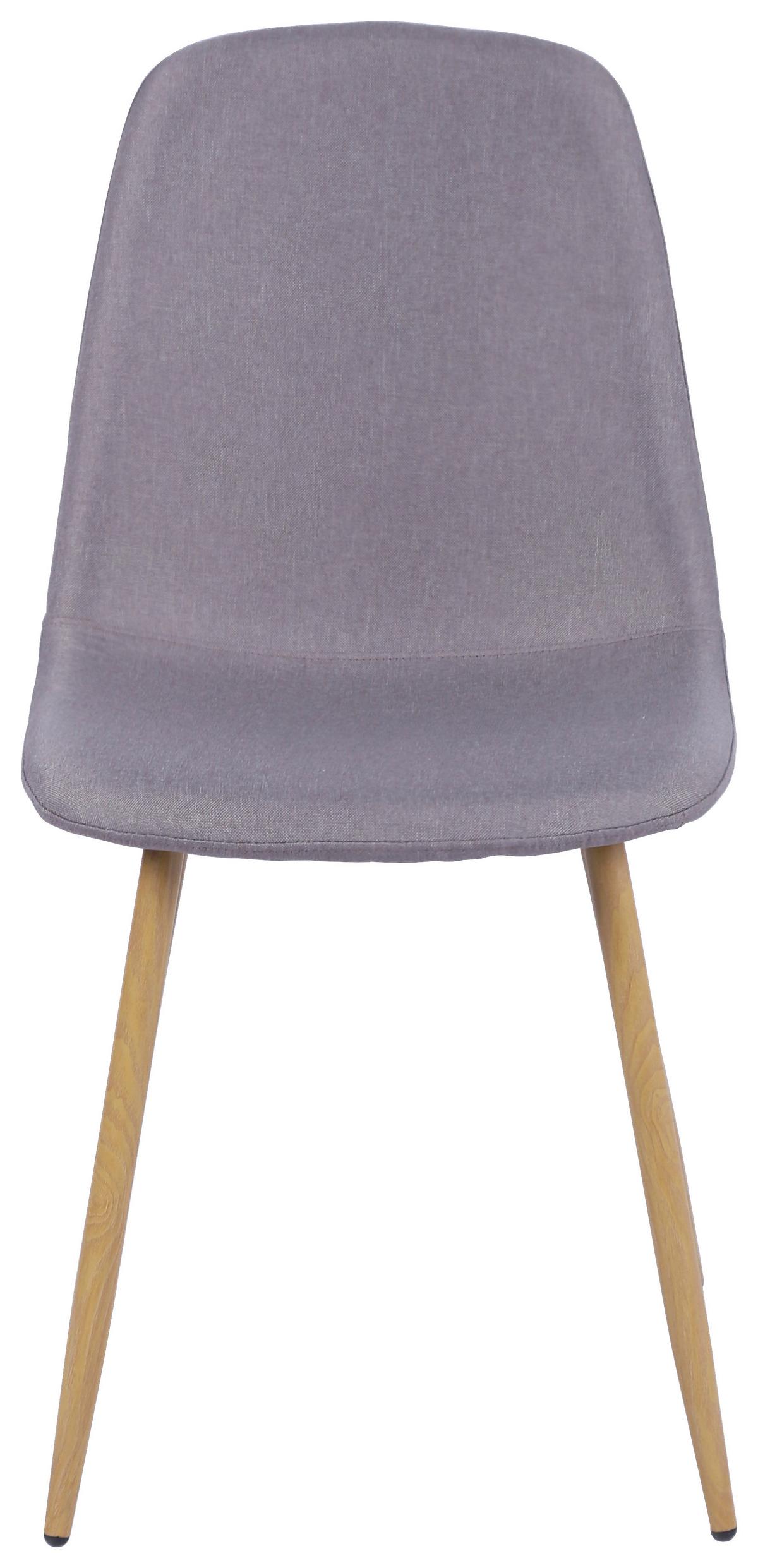 Vierfußstuhl Mona Leinenoptik Grau - Eichefarben/Grau, MODERN, Holz/Textil (44/87/56cm)