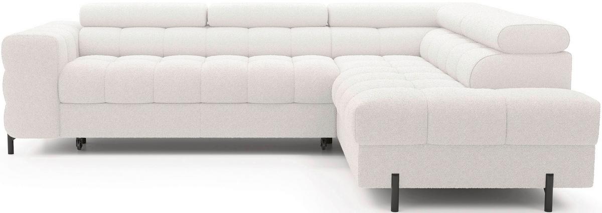 Ecksofa Ferucce Weiß S: 276x200 Cm - Schwarz/Weiß, Design, Textil (276/200cm) - MID.YOU