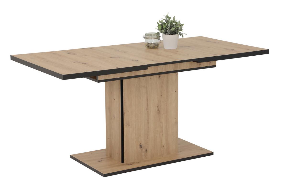 Tischgruppe Luise I G - Anthrazit/Eiche Artisan, MODERN, Holzwerkstoff/Textil (120-160/76/80cm) - MID.YOU