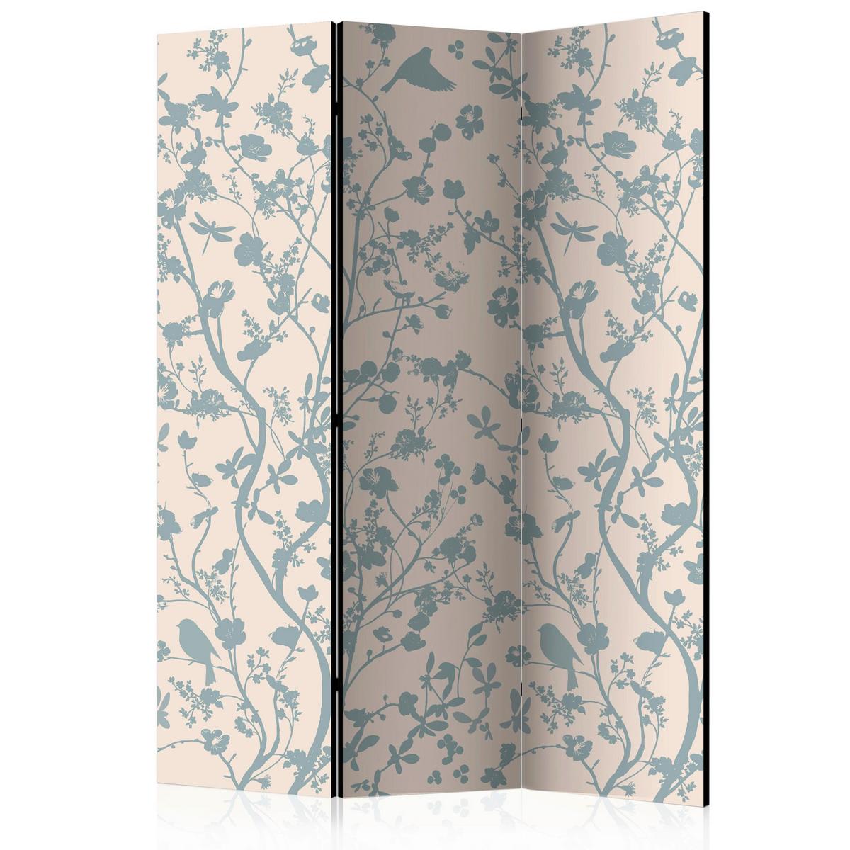 Paravent Hellblau Beige B: 135 Cm - Beige/Hellblau, Basics, Holz/Textil (135/172/3cm) - artgeist
