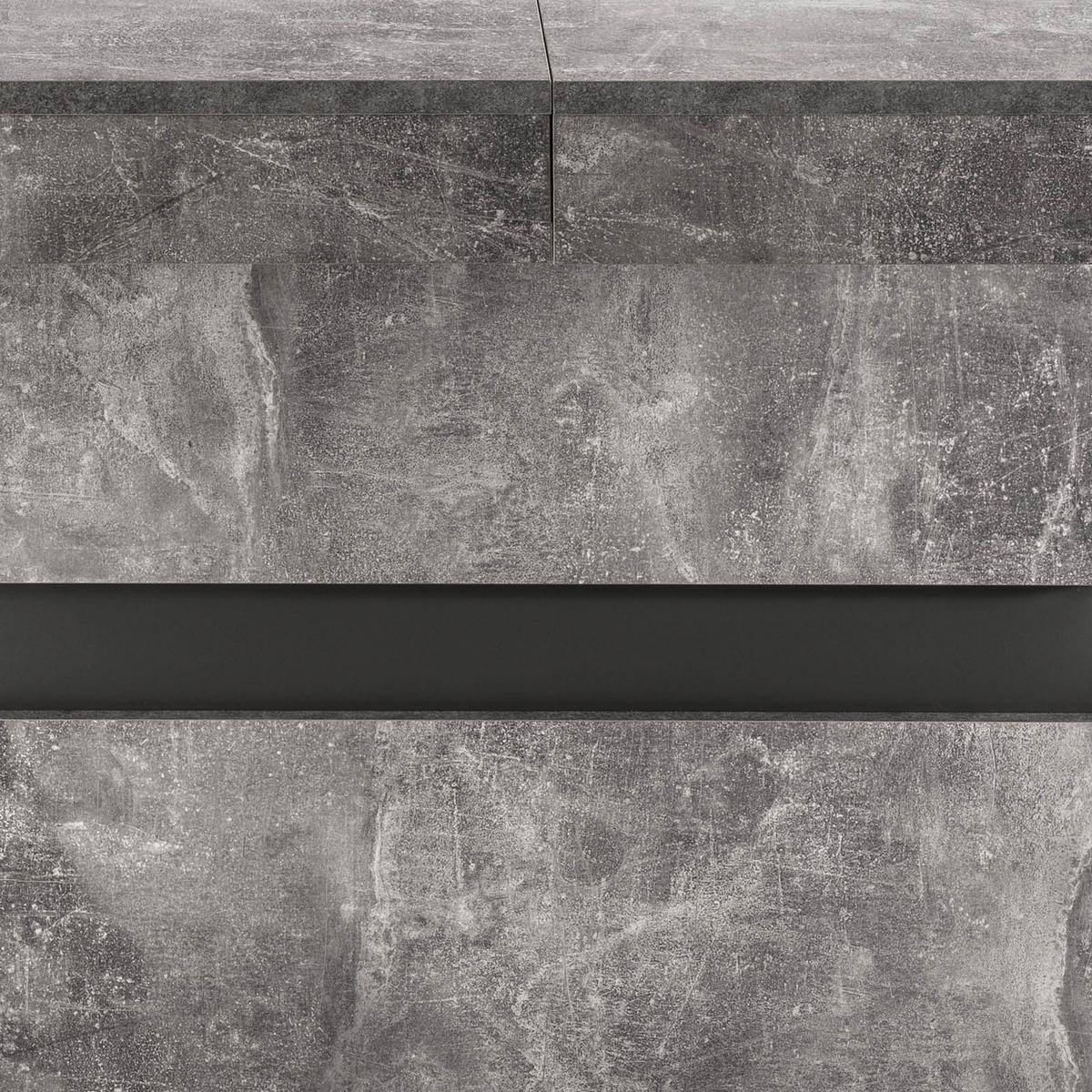 Esstisch ausziehbar Matthew 140-195x90 cm Grau Betonoptik - Dunkelgrau/Grau, MODERN, Holzwerkstoff (140/90/75cm) - MID.YOU