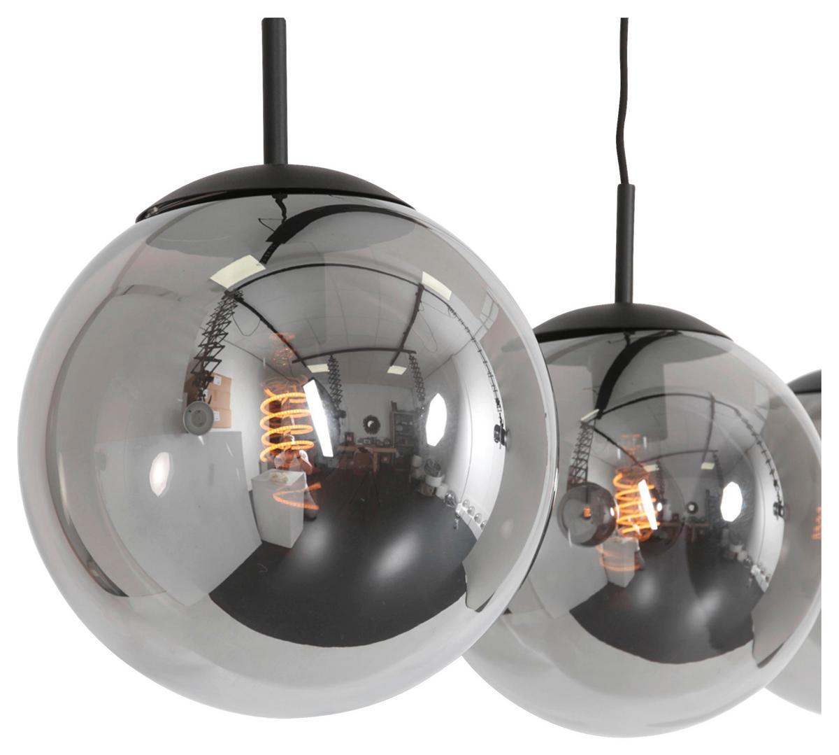 Pendelleuchte Bollique - Schwarz, Trend, Glas/Metall (25/40-150/120cm)