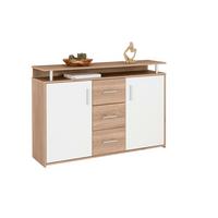 Kommode 132 cm Drift, Eiche Dekor/Weiß - Eichefarben/Weiß, MODERN, Holzwerkstoff (132/88/34,6cm)