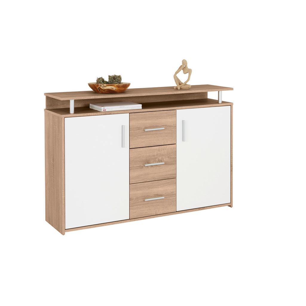 Kommode 132 Cm Drift, Eiche Dekor/weiß