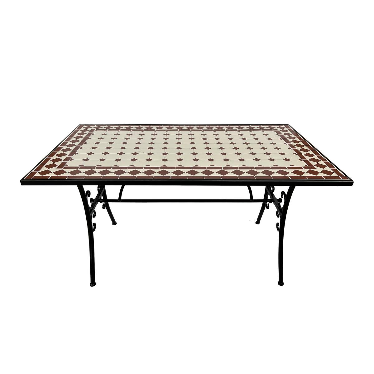 Gartenset Leonie Rot/Weiss - Creme/Schwarz, LIFESTYLE, Keramik/Metall (140/80/75cm) - Ambia Garden