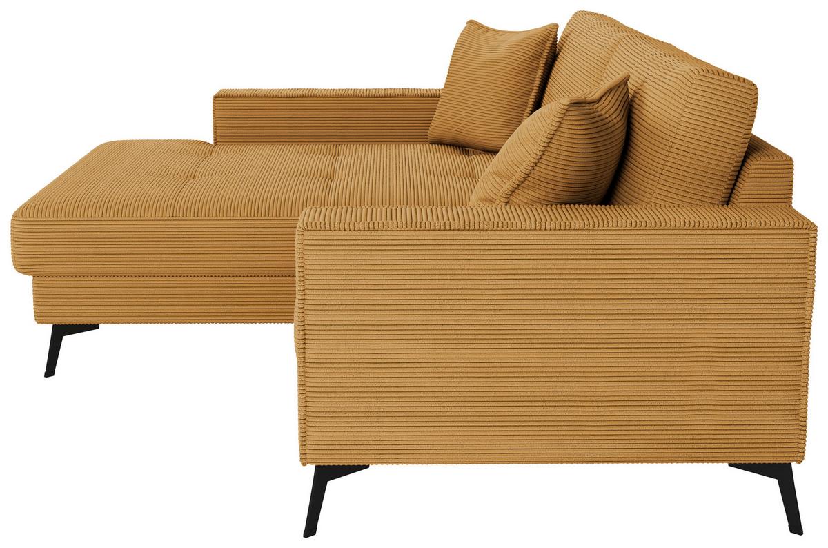 Ecksofa Ted Senfgelb S: 174x228 Cm - Senfgelb/Schwarz, Trend, Textil (174/228cm)