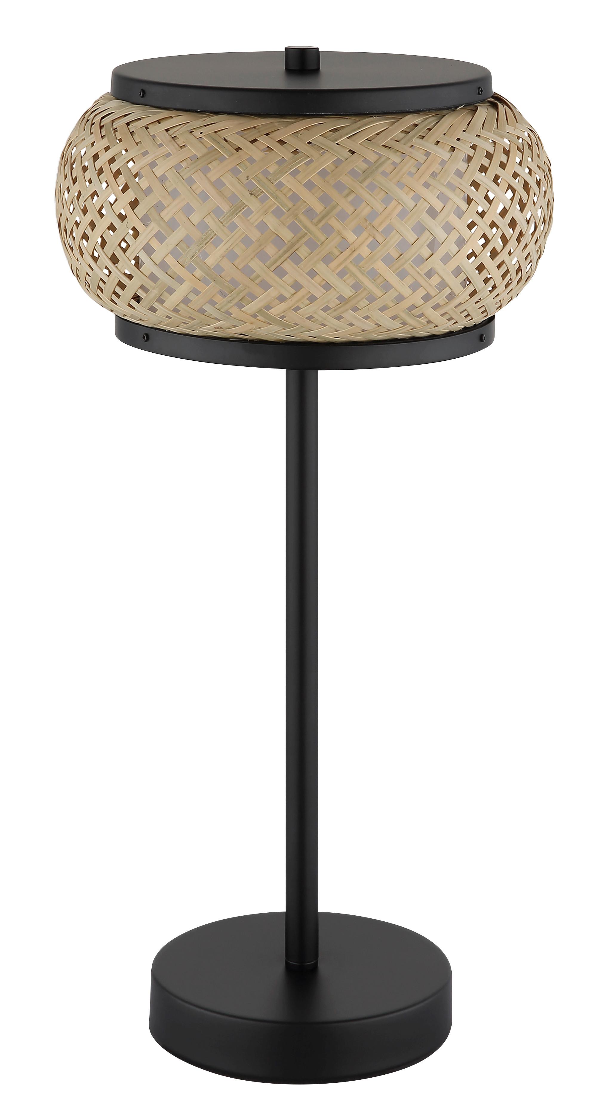 Led-tischleuchte Memory-Funktion - Schwarz/Naturfarben, Design, Holz/Kunststoff (22/46,1cm) - Globo