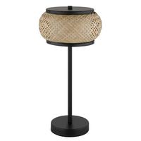 Led-tischleuchte Memory-Funktion - Schwarz/Naturfarben, Design, Holz/Kunststoff (22/46,1cm) - Globo