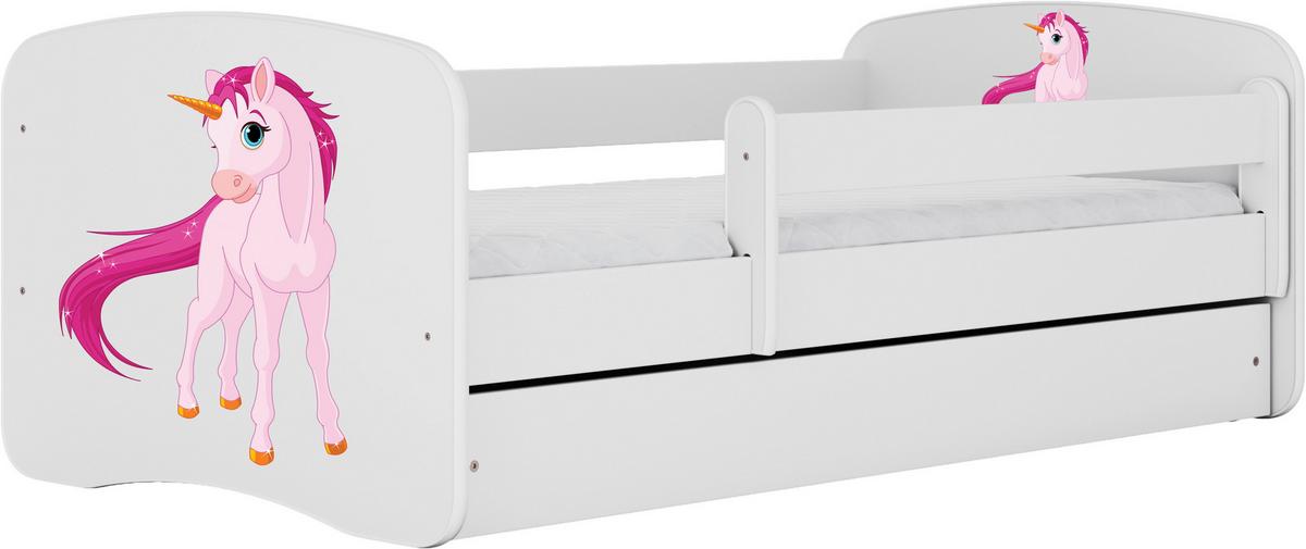Kinder-/Juniorbett Babydreams Inkl. Matratze 80x160 - Birkefarben/Weiß, MODERN, Holz/Holzwerkstoff (80/160cm) - MID.YOU