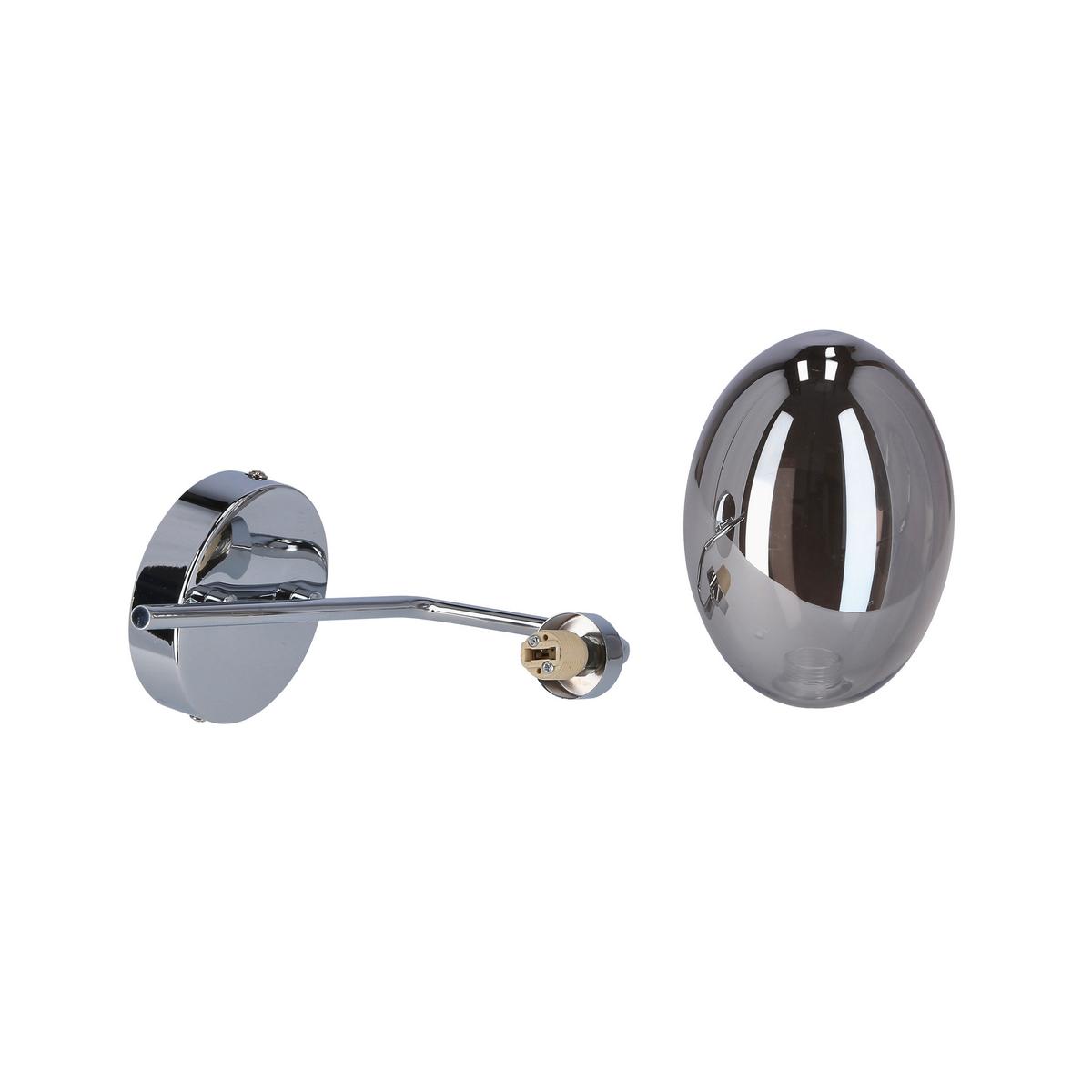 Wandleuchte 50401225 Lukka - Chromfarben/Edelstahlfarben, Design, Glas/Metall (17/10/25cm)
