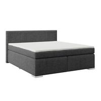 Boxspringbett Mira I Nordic, Lf: 160x200 cm - Alufarben/Graphitfarben, Basics, Textil (160/200cm)