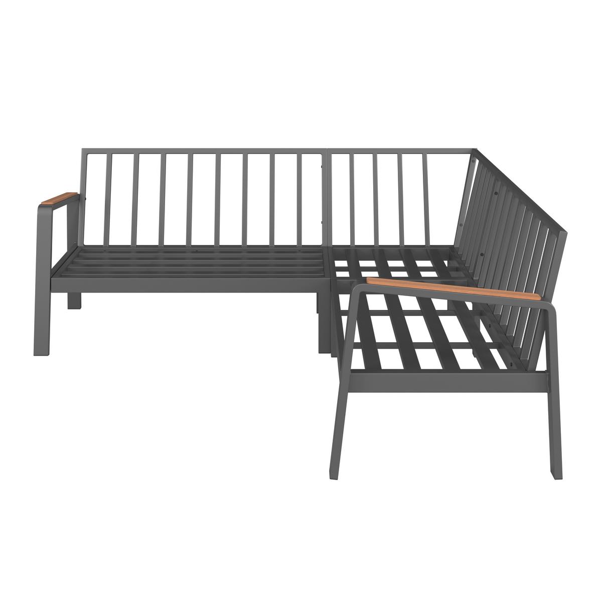 Loungegarnitur 4-Tlg Sorrent Metall/Textil/Glas mit Kissen - Anthrazit/Schwarz, MODERN, Keramik/Textil (193/193cm) - Beldano