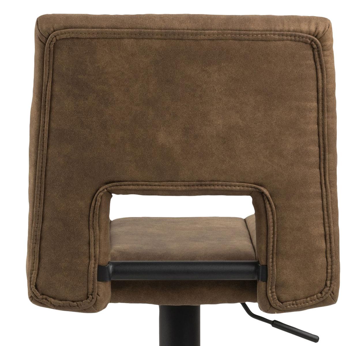 Barhocker höhenverstellbar mit Lehne Sylvia Hellbraun - Hellbraun/Schwarz, Design, Textil/Metall (41,5/94-115/52cm) - Carryhome