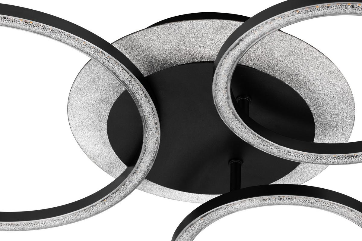 LED-Deckenleuchte Ringo - Schwarz, MODERN, Kunststoff/Metall (51,5/45.5/11,5cm)