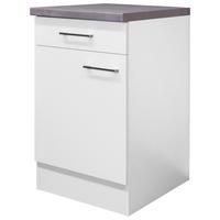 Kuchyňská spodní skříňka Neo bílá - bílá/barvy nerez oceli, Moderní, kov/kompozitní dřevo (50/86/60cm) - FlexWell