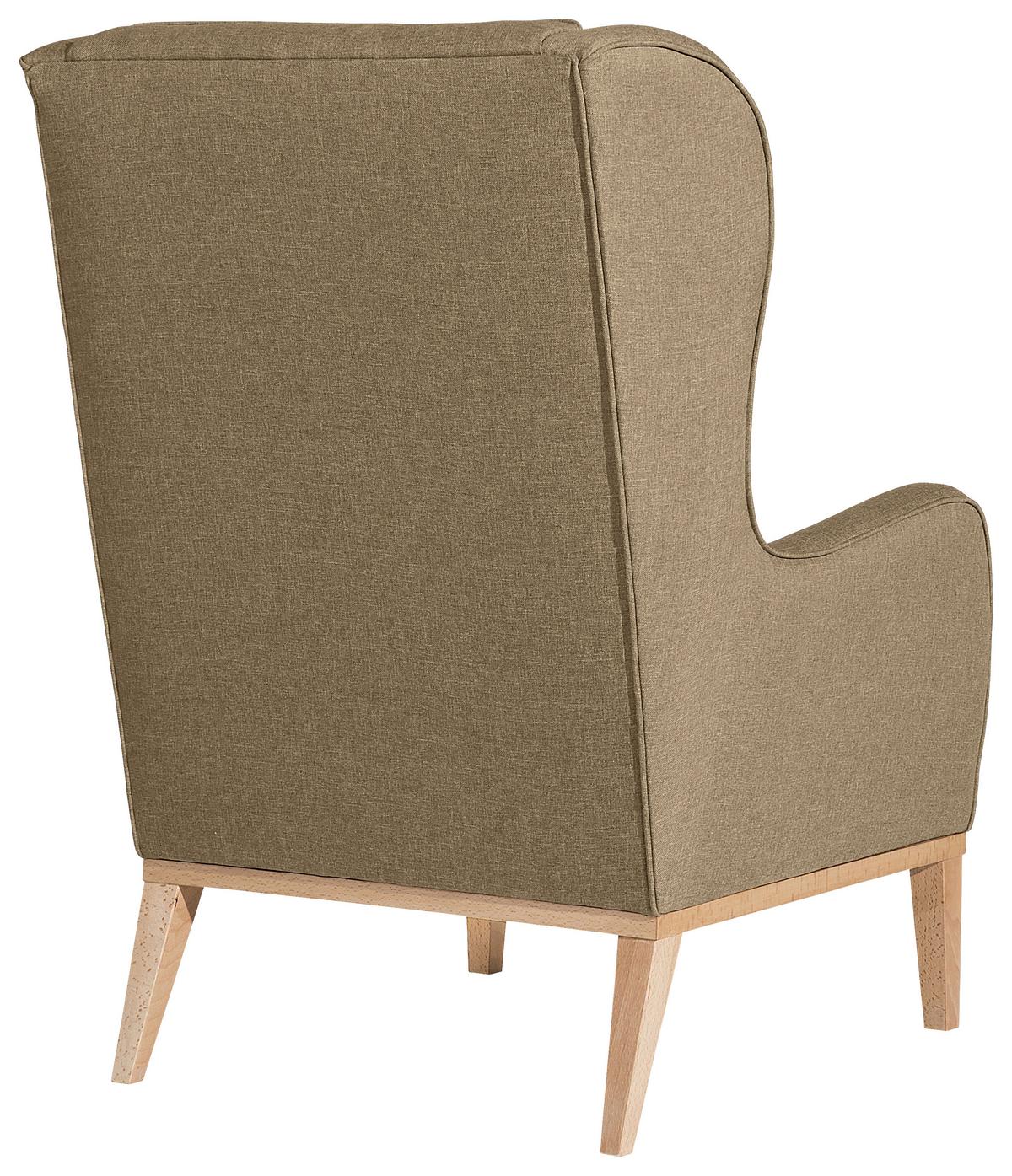 Ohrensessel Angelo - Sandfarben/Naturfarben, KONVENTIONELL, Textil (66/104/78cm) - Max Winzer