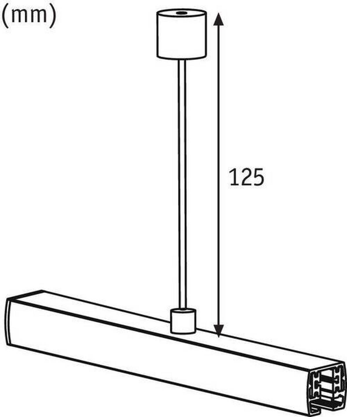 Schienensystem Urail Abhängung 95149, Chromfarben - Chromfarben, Basics, Metall (1,8/12,5 -25cm) - Paulmann