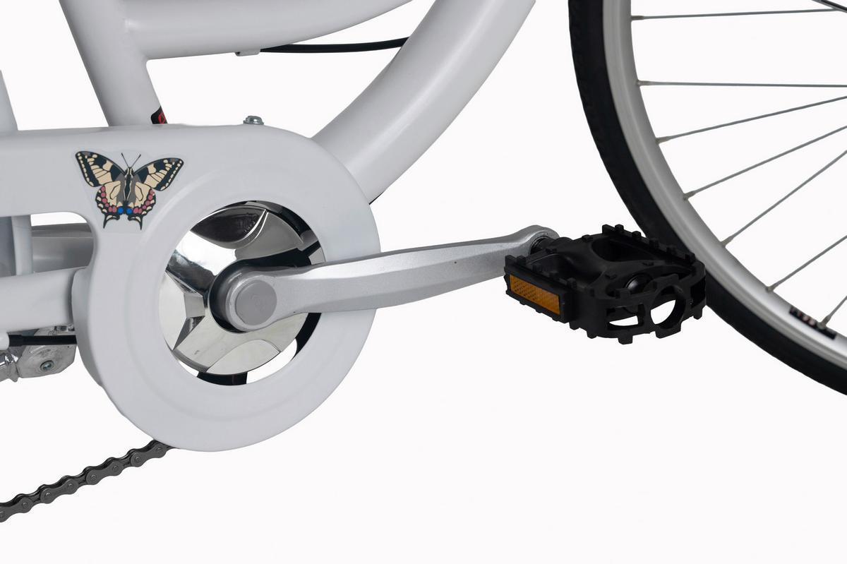 Citybike 28'' mit Korb DaCapo Papilio weiß/blau - Weiß, LIFESTYLE, Metall (25/140/60cm)