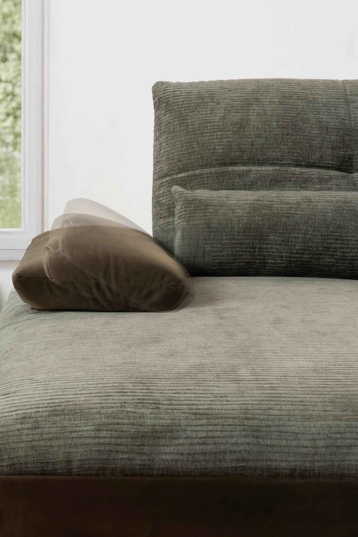 Ecksofa Dover Olivgrün, S:191-207x273cm - Schwarz/Olivgrün, Trend, Holzwerkstoff/Textil (191-207/273cm)