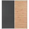 Schwebetürschrank Time,graphit Eiche Artisan Dekor, B: 170 cm - Graphitfarben/Eiche Artisan, Basics, Holzwerkstoff (170/191/59cm)