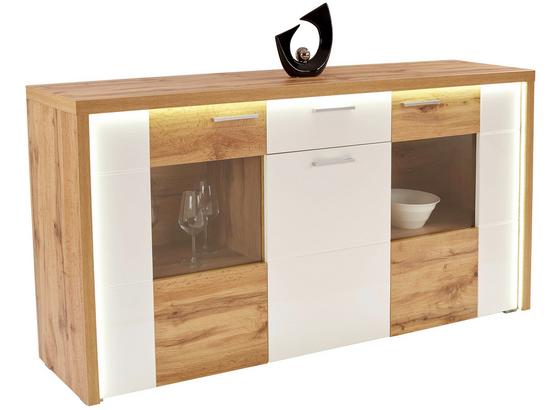 Komoda Sideboard Eleganza - farby dubu/biela, Moderný, kompozitné drevo/sklo (179,9/87.3/38cm) Komoda Sideboard Eleganza - farby dubu/biela, Moderný, kompozitné drevo/sklo (179,9/87.3/38cm)