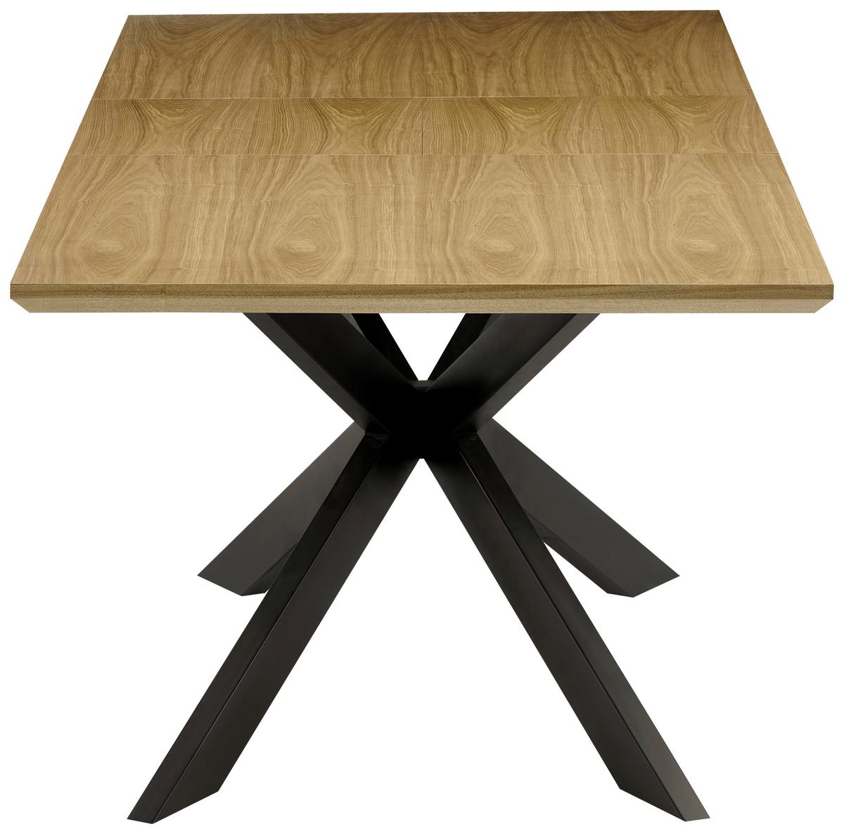 Esstisch Kalmar Schwarz/EichefarbenL:180-230cm - Eichefarben/Schwarz, MODERN, Holz/Holzwerkstoff (180/230/90/76cm) - P & B