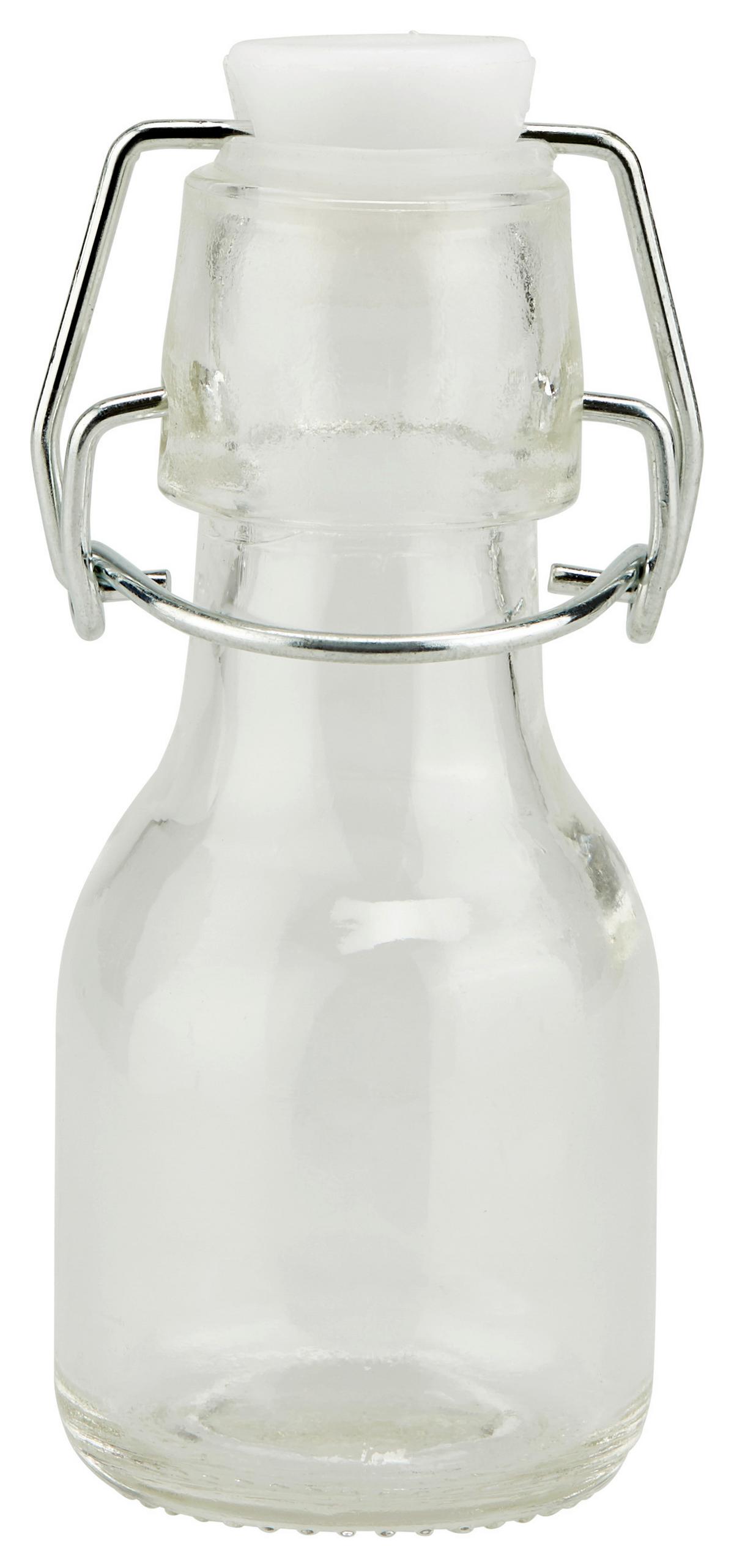 Universalflasche Irinai Ca. 75 Ml, Mit Bügelverschluss - Klar/Weiß, KONVENTIONELL, Glas/Kunststoff (4,5/11cm) - Luca Bessoni