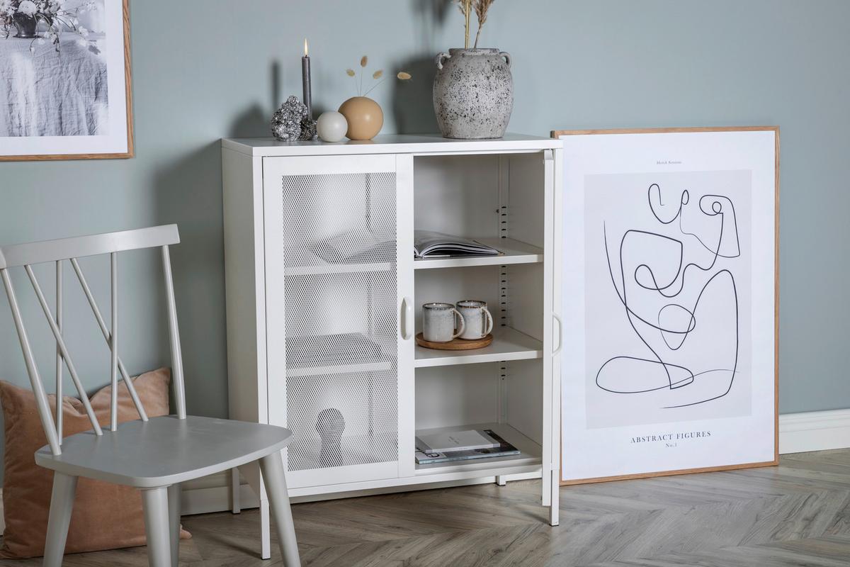 Sideboard Misha - Beige, Design, Metall (80/101,5/40cm) - Livetastic