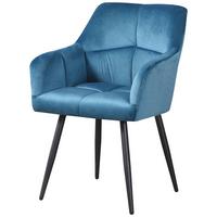 Armlehnstuhl Clair Blau/ Schwarz Gepolstert - Blau/Schwarz, MODERN, Textil/Metall (60/86/62cm)