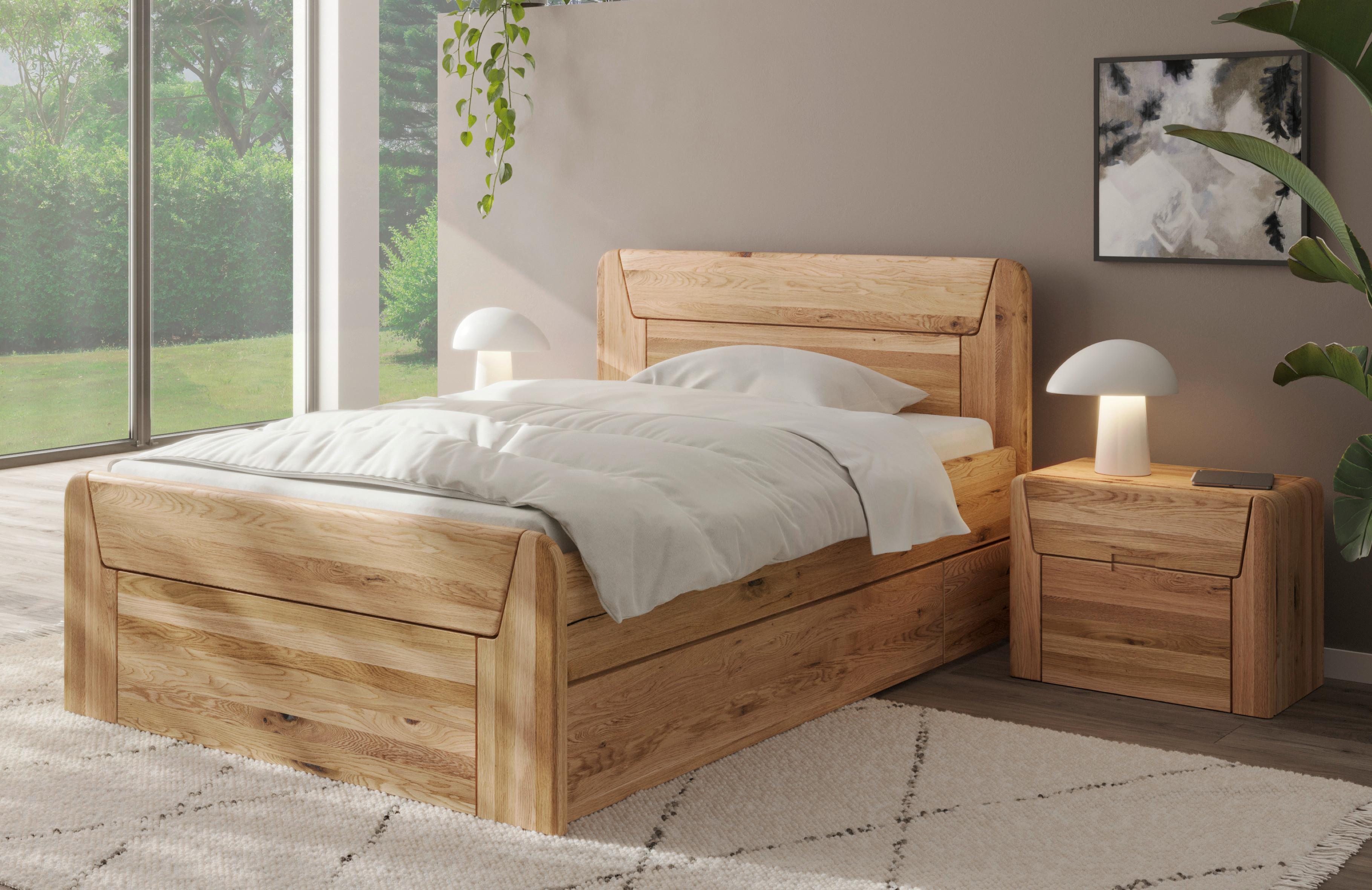 Bett Zeno Naturfarben /Wildeiche 100x200cm - Wildeiche/Naturfarben, MODERN, Holz (100/200cm) - MID.YOU