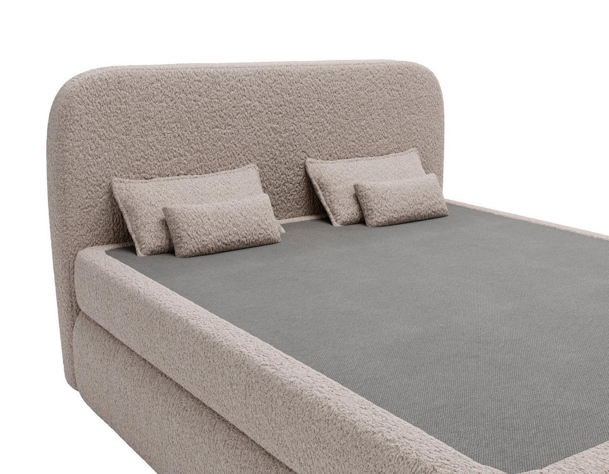 Boxspringbett mit Topper 180x200 Isla - Buchefarben/Braun, Basics, Holz/Holzwerkstoff (180/200cm) - Livetastic