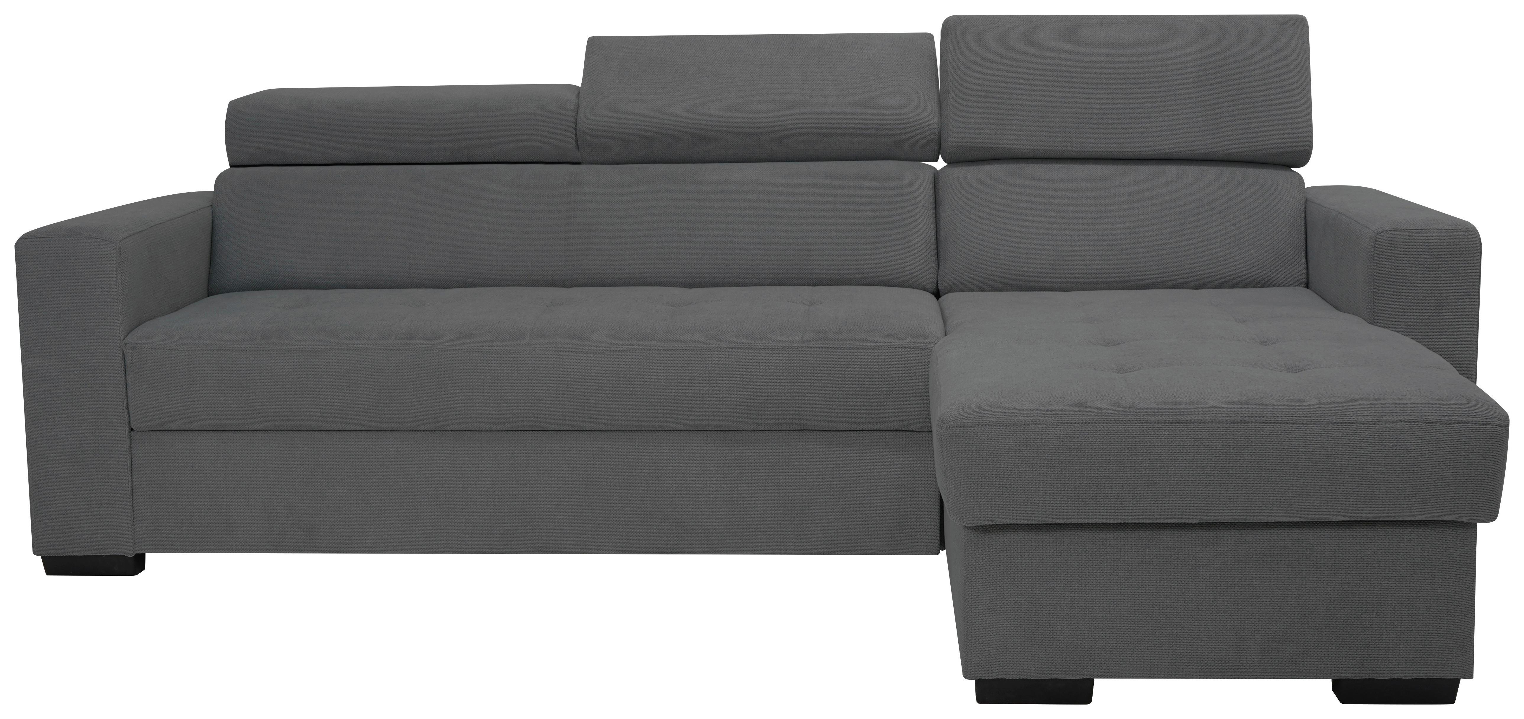 Rohová sedačka MARCO, oboustranná, tmavě šedý velur - černá/tmavě šedá, Konvenční, kov/dřevo (238/78-94/170cm)