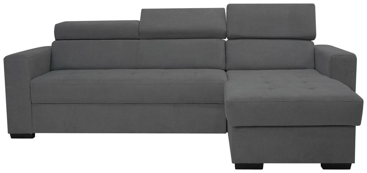 Rohová sedačka MARCO, oboustranná, tmavě šedý velur - černá/tmavě šedá, Konvenční, kov/dřevo (238/78-94/170cm)