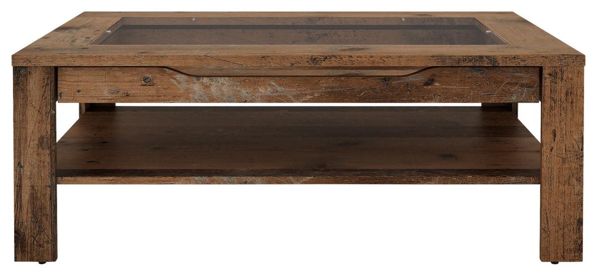 Couchtisch mit Glasplatte + Ablagefach Ralph Braun - Anthrazit/Braun, Basics, Glas/Holzwerkstoff (110/67/43cm) - MID.YOU
