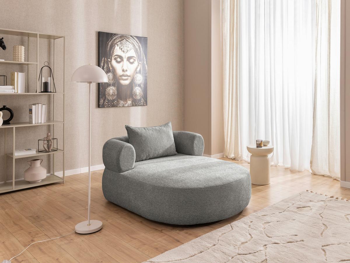 XXL-Sessel Ferro Grau B: 122 cm - Schwarz/Grau, Design, Textil (122/76/156cm) - Livetastic