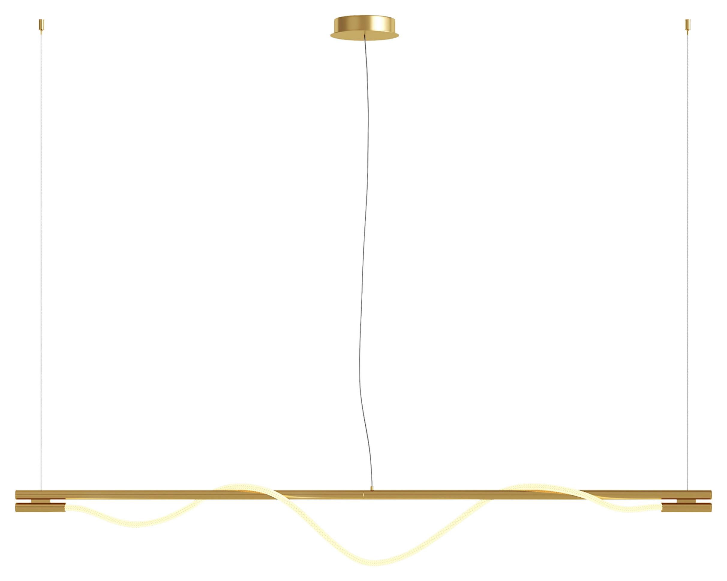 Pendelleuchte Tau - Goldfarben, Basics, Kunststoff/Metall (18/150/180cm) - MAYTONI