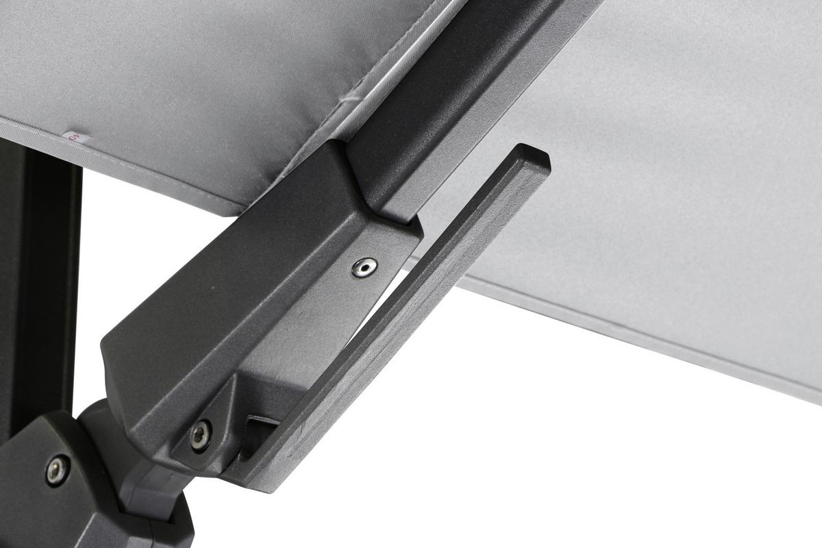 Ampelschirm Sunset N+ Ø 350 H: 252 Cm Anthrazit/grau - Anthrazit/Grau, KONVENTIONELL, Textil/Metall (350/350cm) - Siena Garden