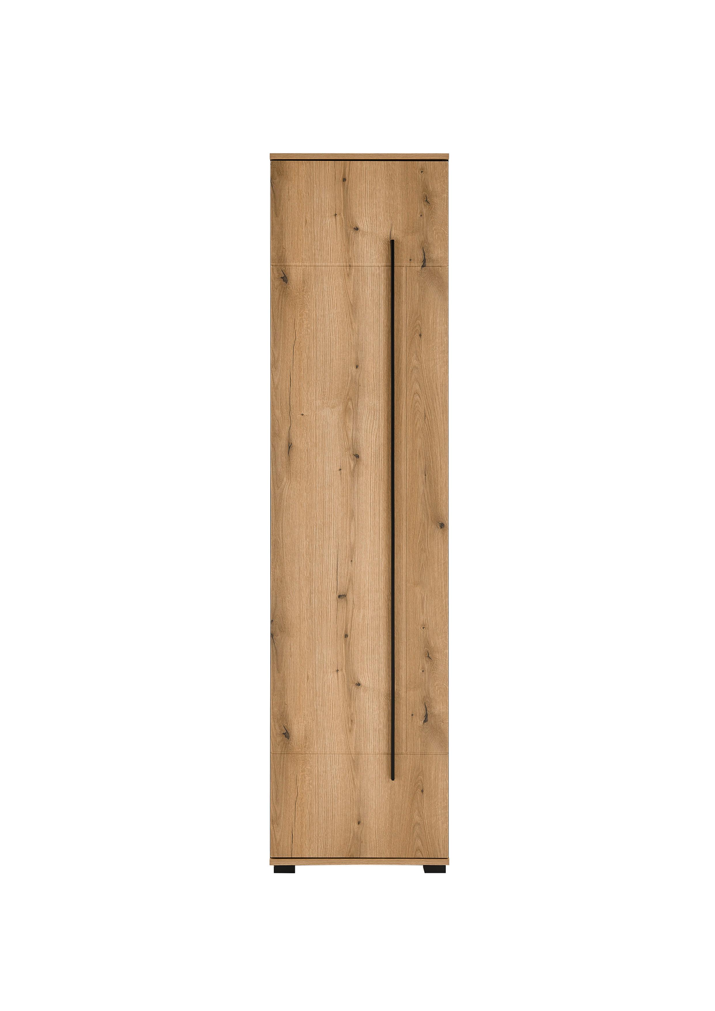 Mehrzweckschrank Eichefarben B: 50cm - Eichefarben/Schwarz, MODERN, Holzwerkstoff (50/201/39cm) - MID.YOU
