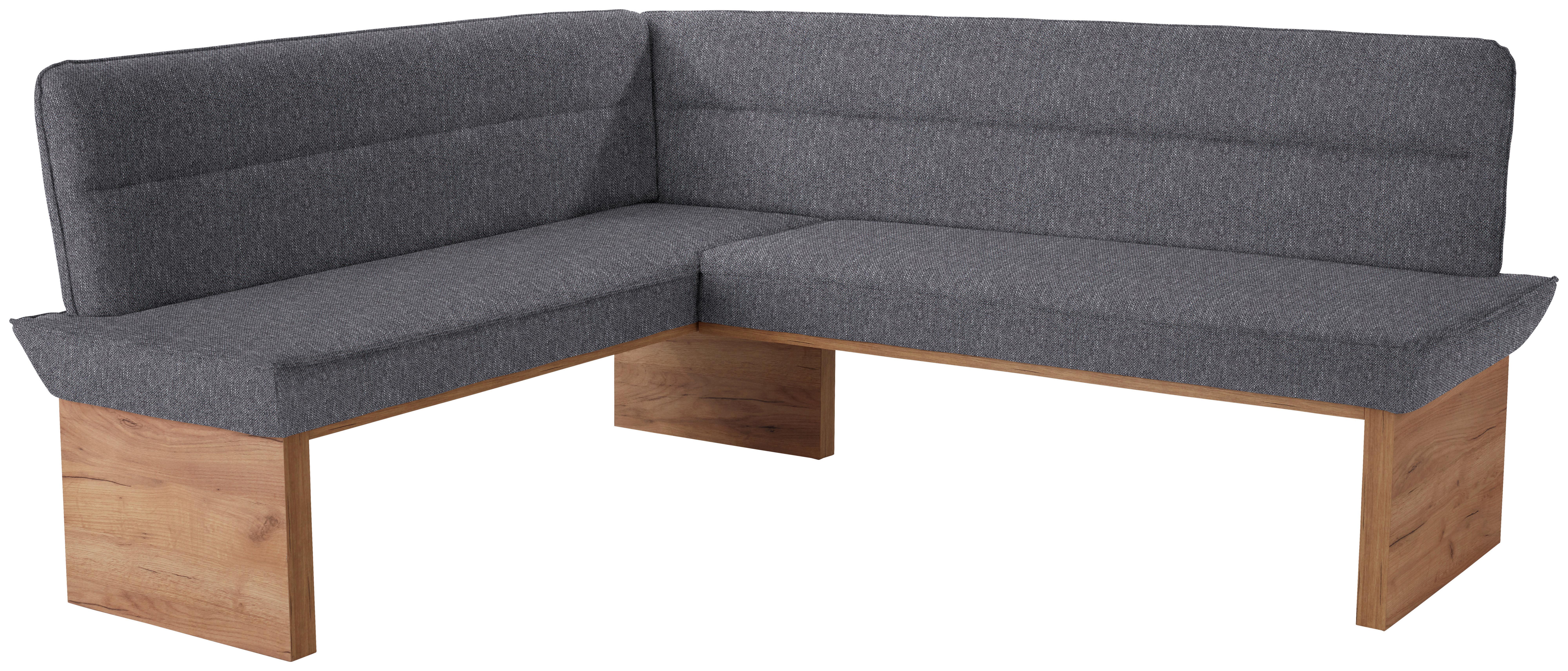 Eckbank Grau Webstoff Beluna 190x252 cm