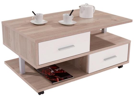 Konferenční Stolek Quattro - bílá/barvy dubu, Konvenční, kompozitní dřevo (105/45/60cm) Konferenční Stolek Quattro - bílá/barvy dubu, Konvenční, kompozitní dřevo (105/45/60cm)
